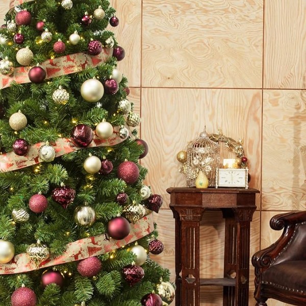 Champagne julekule 24 stk 2,36 tommer juletre de