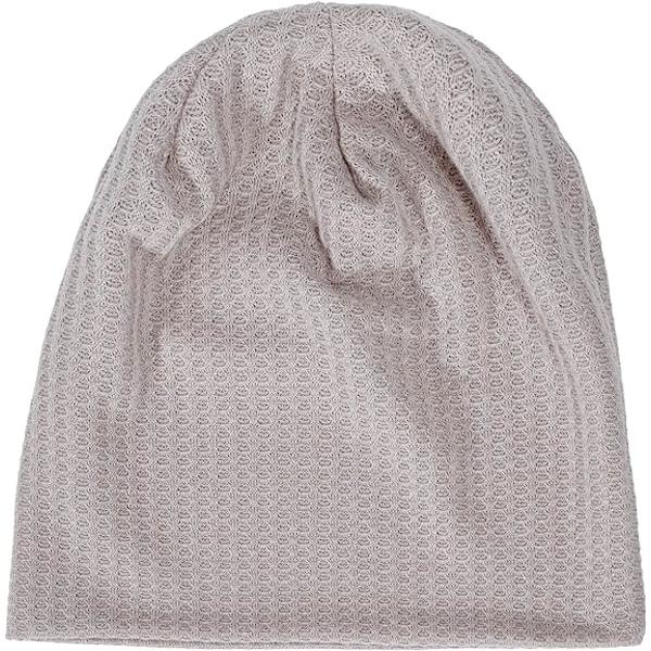 Slouchy strikhat til kvinder, tynd og strækbar hat, lysegrå