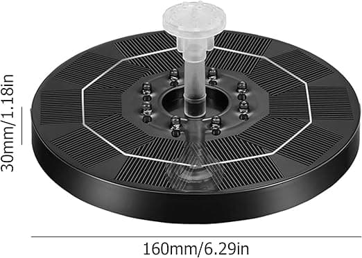 Utomhus solcellsfontän, solcellsfontänpump med 6 munstycken