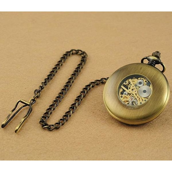 1 kpl miesten käsinveivattava mekaaninen taskukello Vintage Steampunk W