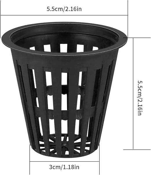 50 st plast hydroponiska korgar, nät hydroponisk planteringskruka