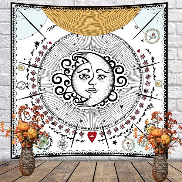 Tarot Brand Tapestry Sol og Måne Kombinasjon Romdekorasjon Ba