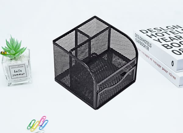 Fire Grid Jern Penneholder Oppbevaringsboks