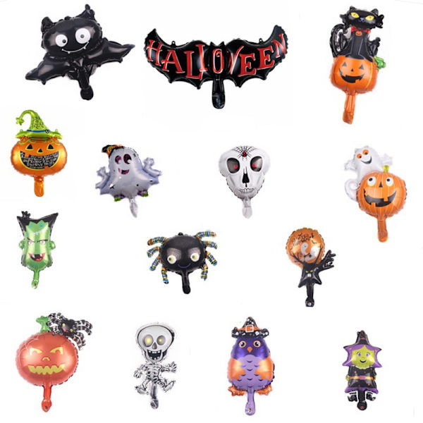14 stk Halloween oppblåsbare ballongdekorasjoner