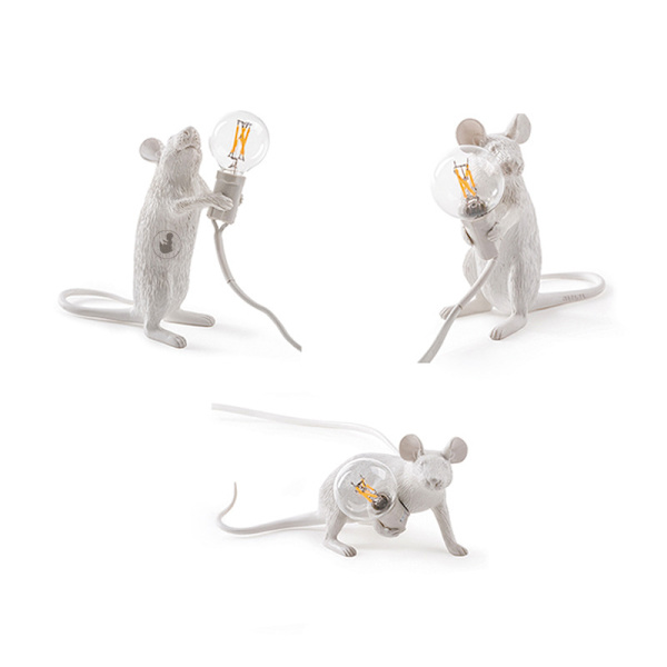 3 st Resin Mus Bordlampa Djurlampor Vardagsrum Matsal Rum Sovrum