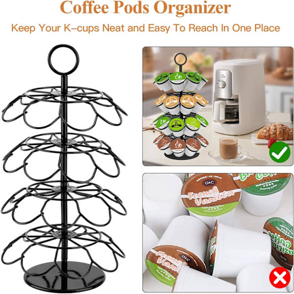 Kaffebehållare, kaffeförvaring kompatibel med K-koppar