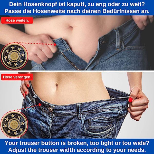Ersättning för byxknappar, jeansreparation, reservknapp för jeans
