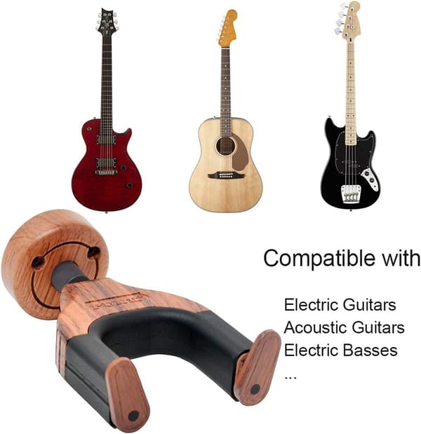 Gitarveggfeste med automatisk lås