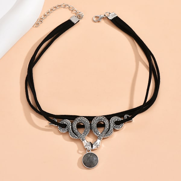 Labradorit Slange Choker Halskæde Choker Halskæde Slange Halskæde
