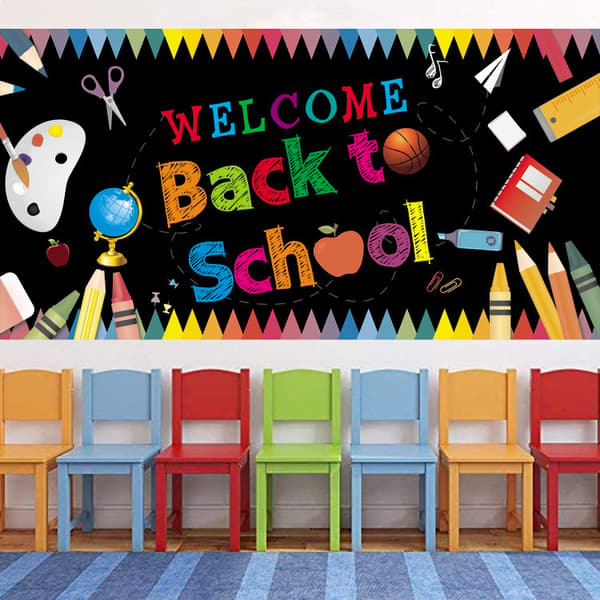 5,9X3,2 ft Hållbar Polyestertyg Tillbaka till Skolan Temat Bakgrund