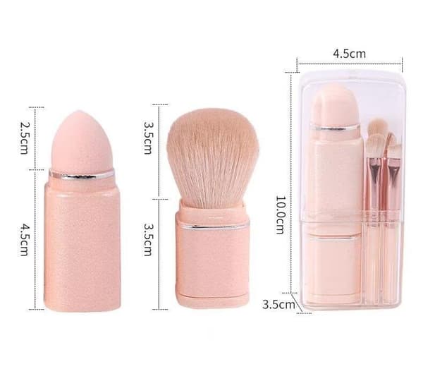 Bærbar Skønhedsværktøj Makeupbørste Sæt - Lyseblå