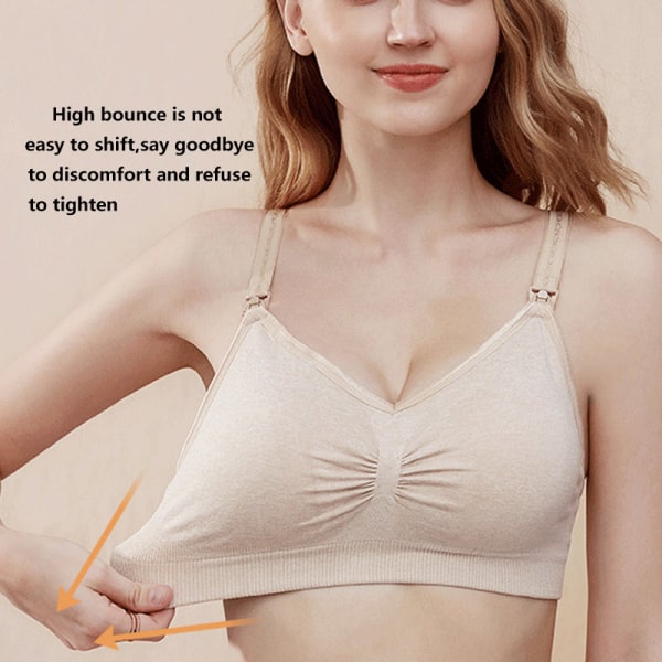 Maternity front open buckle plus size amme BH - mørkegrå S