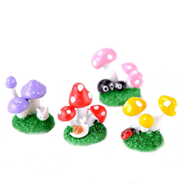 4 Moss Microlandscape Resin Ornamenter Sopp Plexus Tegneserie Mu