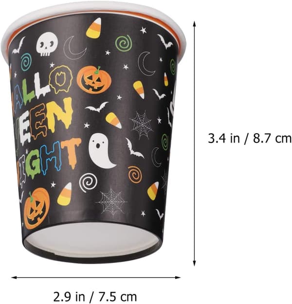 48-pack Halloween engångsmuggar festtillbehör pumpa häxa P