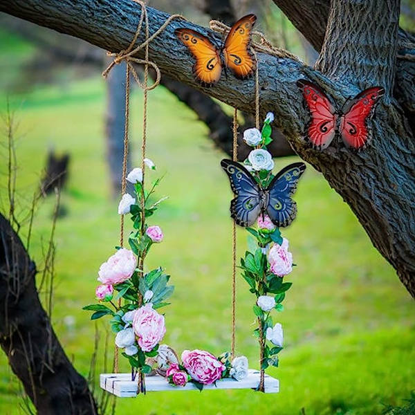 3 stk. Metall Butterfly Metall Butterfly Veggdekor