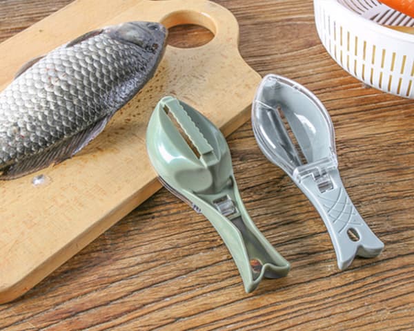 Fiskfjällsskrapa, grön 3 delar aluminiumlegering plastmaterial