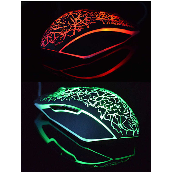 K6 Trådløs Gaming Mus, Oppladbar Stille LED Optisk Comput