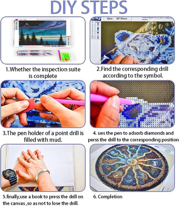 5D Diamantmaleri Kit til Voksne, Træstjerne DIY Diamant Point C