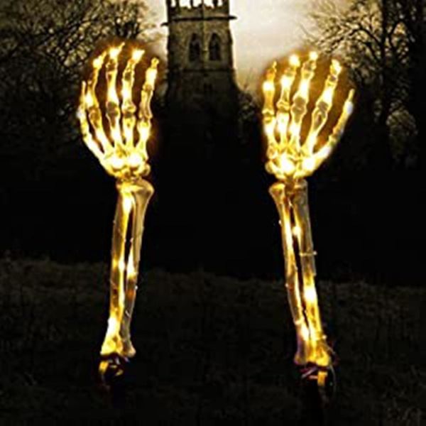 Set med 2 utomhus Halloween-lampor, kryper ut ur marken, livs-