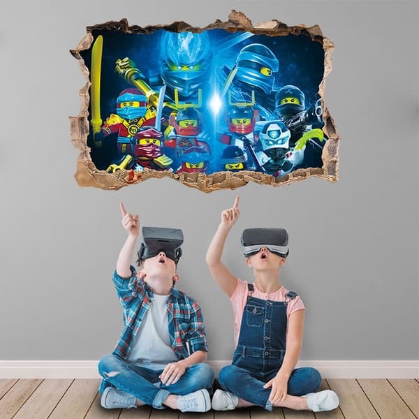 Ghost ninja -tarra, 3D-animaatio, peli, seinätarra, itseliimautuva