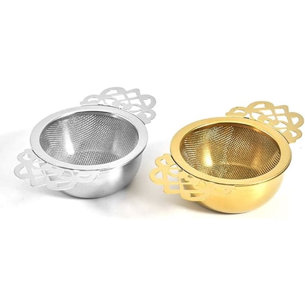 2 stk. rustfrit stål te-si, filter til løs te