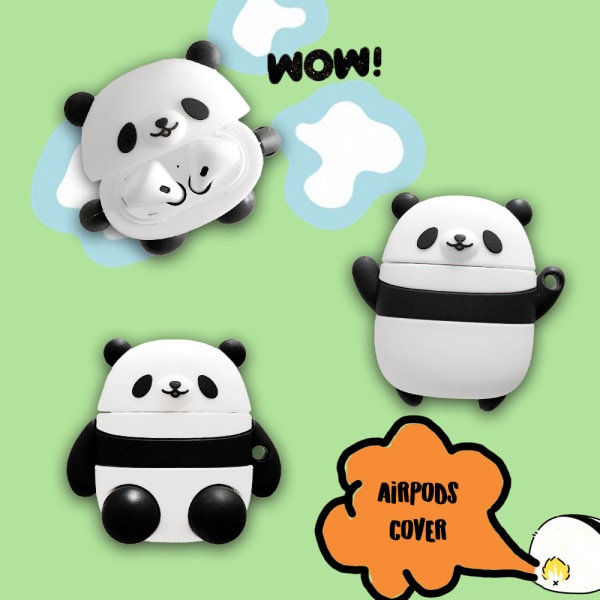 2 söta par Panda airpods case Apple 1/2 generation Bluetooth