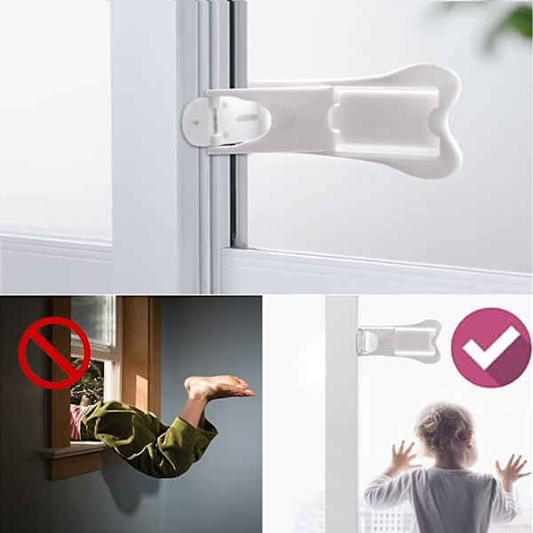 4 stk. skydedørsstop, vinduesbarnesikringer, børnesikring