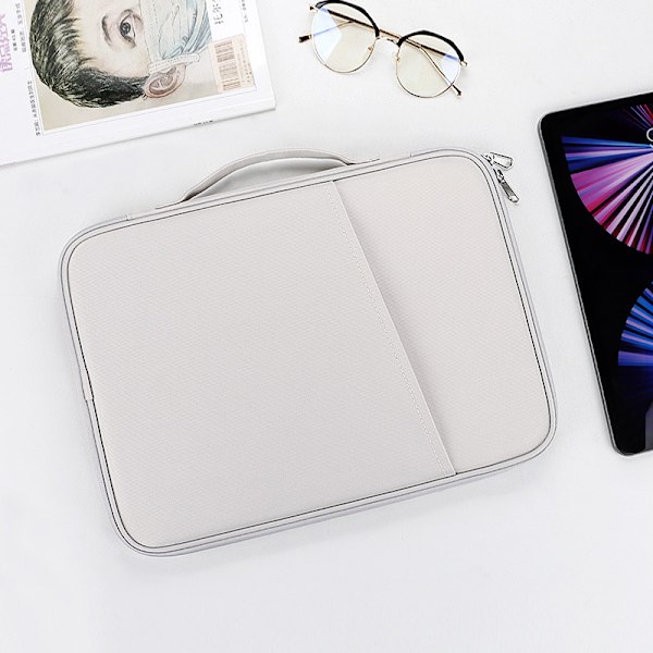 Tablet 10-13 tommer computer taske med lommer - Hvid 10.8-11 inch