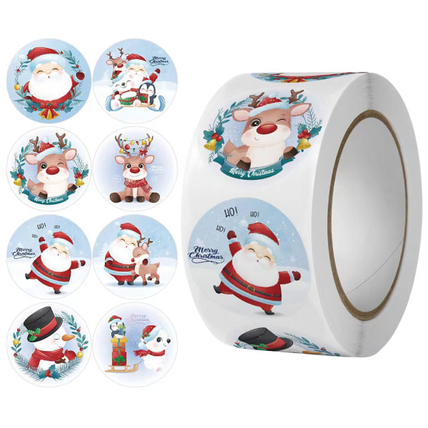 Jultomte tecknad jultema presentlapp