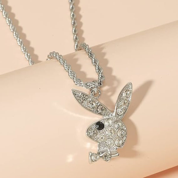 Stort kaninhalsband Kaninhänge Choker Halsband Statement Lång