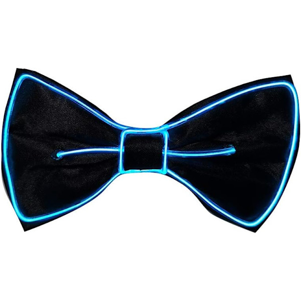 (Blå) LED Lysende Sløjfe med Neon Lys, Unisex, Tre Blink Tilstande