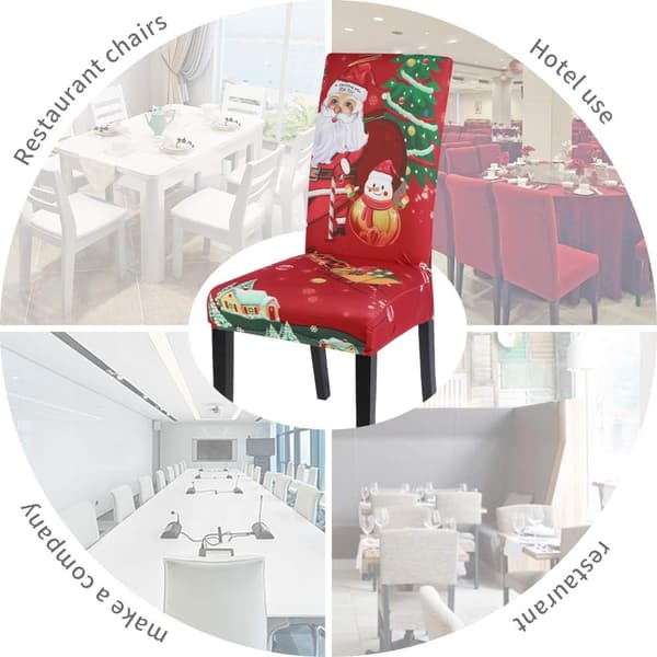 Jule spisebordstoltrekk sett med 2, Stretch Christmas Parson