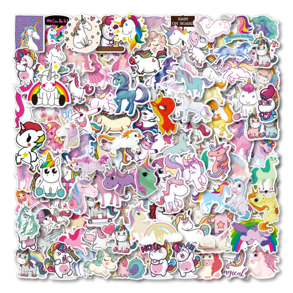 120pcs Cute Unicorn Vinyl Stickers for Kids, Girly Stickers for