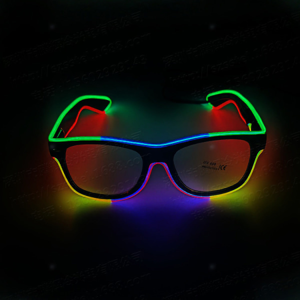 El Wire Rave Shutter LED Light Up Blinkande glasögon för fester,