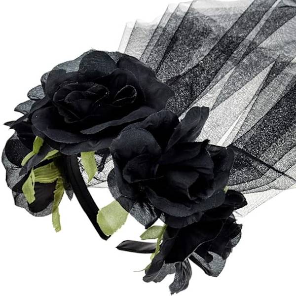 Halloween Rose Blomster Hodebånd Dag for de Døde Blomster Hode med