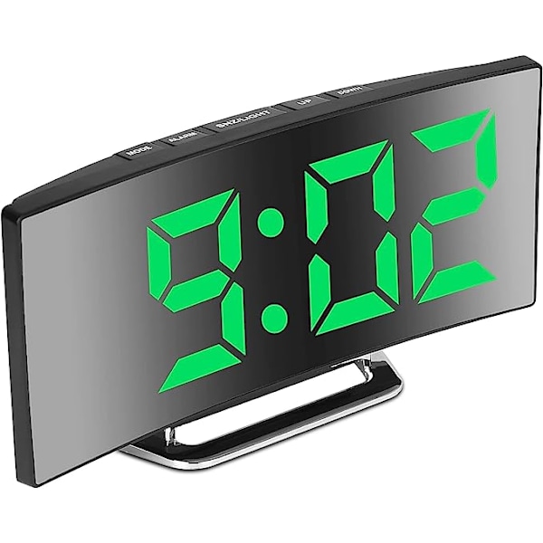 Digital väckarklocka för sovrum, 7'' LED-spegelskärm