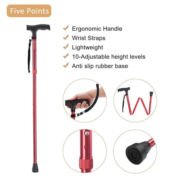 Vandrestok/Trekking/Camping Stick&Pole Foldbar, Bærbar - Guld
