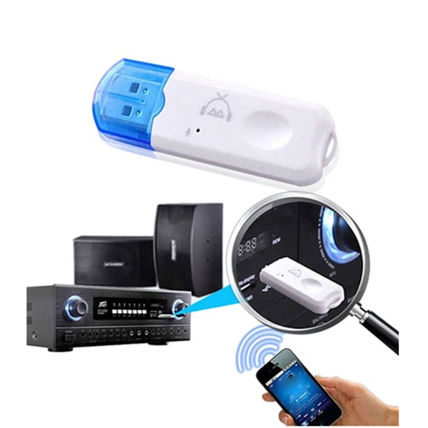 Liten blå USB Bluetooth-headsetmottagare Bluetooth-ljudadapter