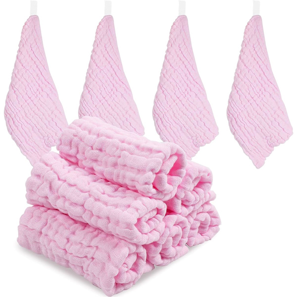 ABirdon 10-pack muslinhanddukar för baby, 100 % ekologisk bomull, återanvändbara