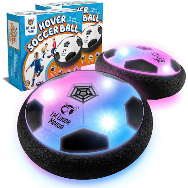 Hoverbold til drenge og piger - 2 LED-lysoplyste fodbolde med