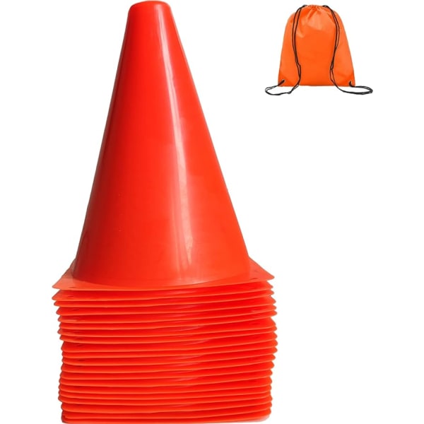 7 Pack 3 Inch Small Orange Soccer Cones for Kids Outdoor Trainin