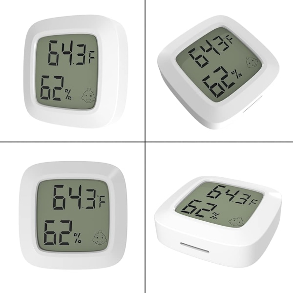 2-pak Mini Innendørs Digital Hygrometer Termometer, LCD-skjerm