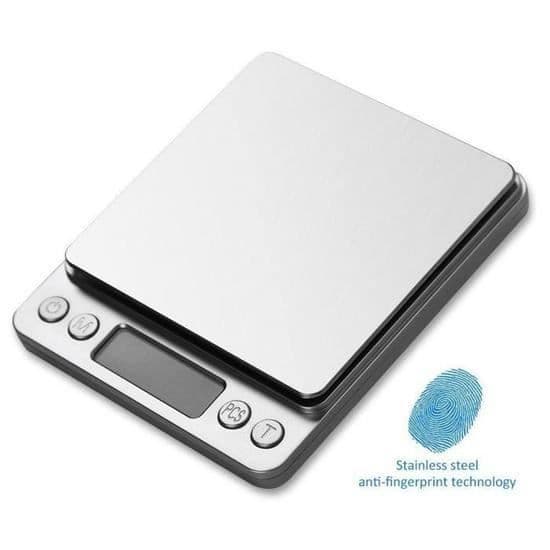 Köksvåg - Hög precision - 3 kg - Bakgrundsbelyst LCD-skärm - Elegant design - Silver