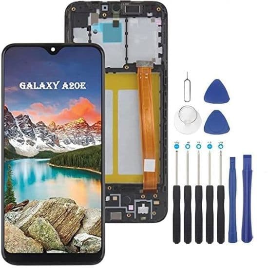 Samsung Galaxy A20e SM-A202F LCD-skærm med touchskærm og sort ramme + værktøjssæt