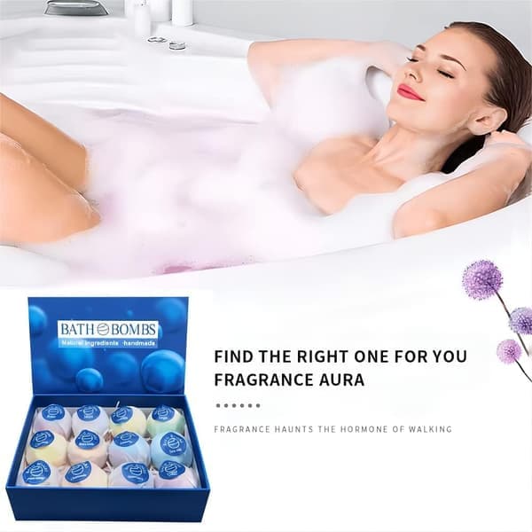 12-pack aromaterapi badbomber presentförpackning, eterisk olja brusande spa-bubblor för kvinnor och män, födelsedags- eller julklapp