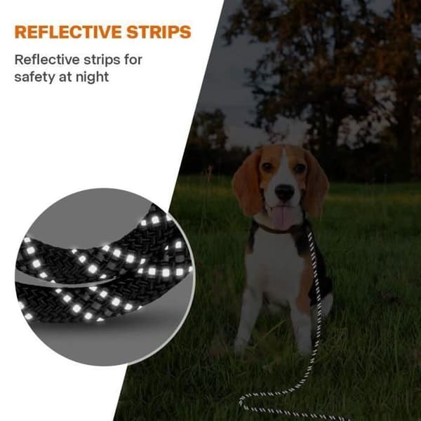 Hundkoppel - 5m - Vadderat handtag - Nylon - Reflex