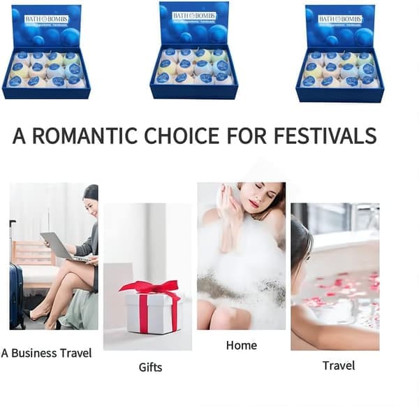 12-pack aromaterapi badbomber presentförpackning, eterisk olja brusande spa-bubblor för kvinnor och män, födelsedags- eller julklapp