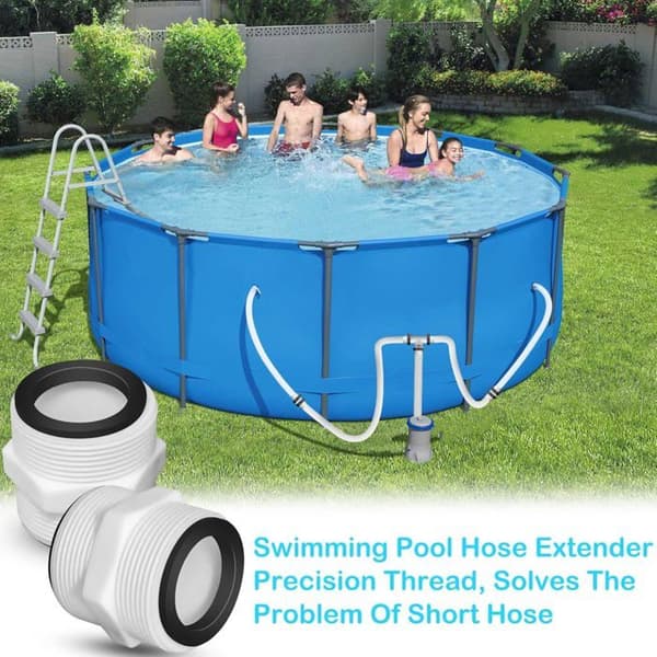 Poolslangsadapter - 1,5\" - 2-pack - Kompatibel med Intex & Coleman - Vattentät gummipackning