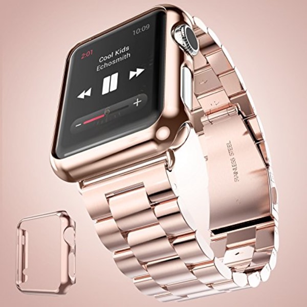 Stainless Steel Apple Watch Band + Case 38mm Rosa guld