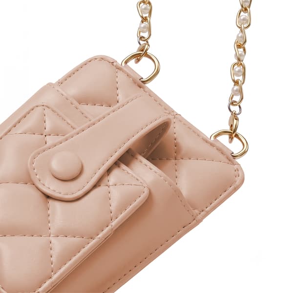 QUILTAD TELEFONVÄSKA 19*10,5*2CM ROSA